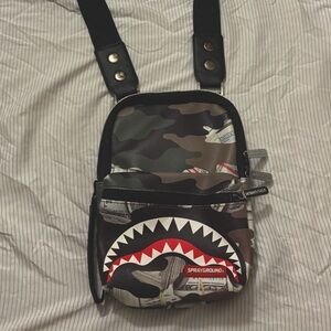 Sprayground Shark Mouth Camouflage Belt Bag